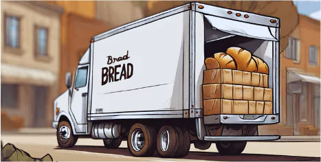 Cartoon Bread Supplier Truck