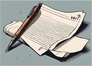 Cartoon W2 Contract with Pen