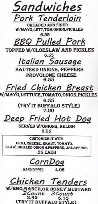 Mutt's on 13th Menu Part, Other Sandwiches