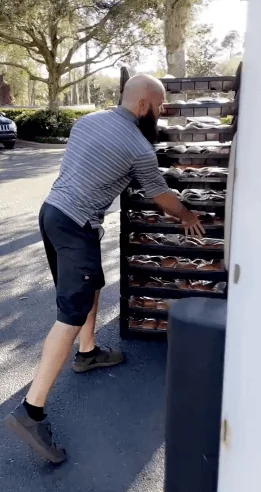 Bread Distributor Daniel, delivering bread to Nona Blue