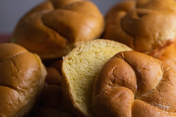 Kaiser Potato Egg Washed, Fresh Bread Delivered Photo